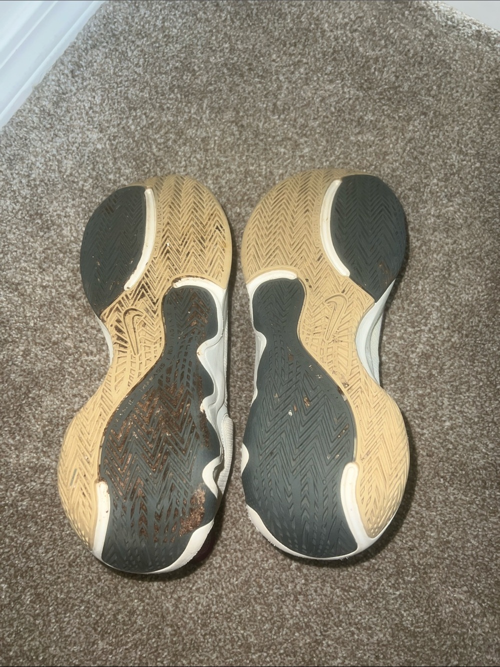Nike Cream and Burgundy Athletic Sneakers - Picture 4 of 5